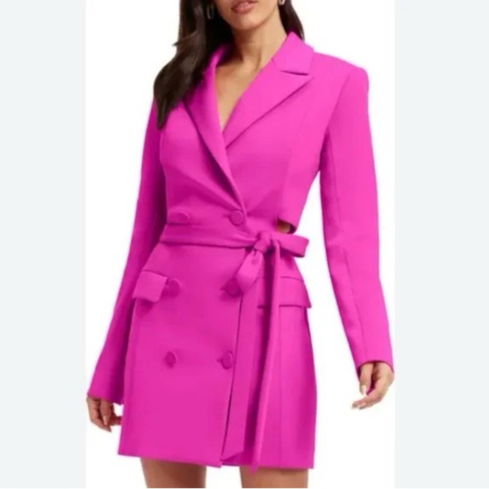Good American Cutout Back Long Sleeve Scuba Blazer Dress - NWT